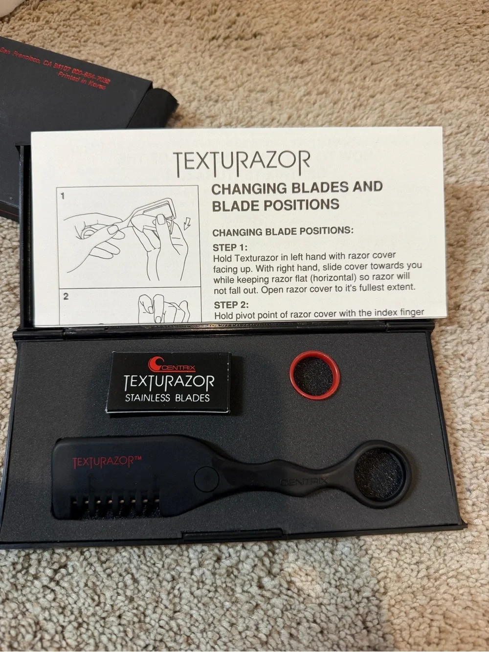 Centrix Texturazor Hair Texturizing Razor - Black with Red Accent